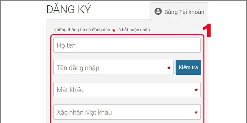 Điền các thông tin cơ bản 